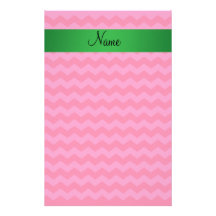 Personalised name pink chevrons stationery