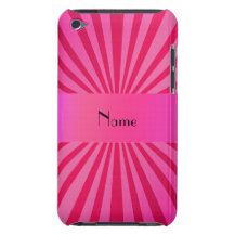 Personalised name pink sunburst iPod touch cover