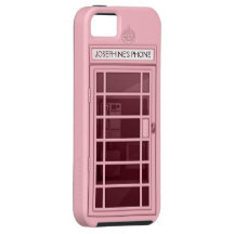 Personalised Name Pink Telephone Box iPhone 5 Case