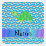 Personalised name turtle rainbows sticker