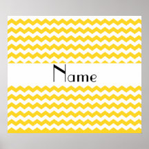 Personalised name yellow chevrons poster
