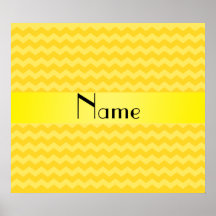 Personalised name yellow chevrons print