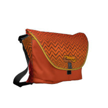 Personalised Orange & Yellow Zigzag Pattern Commuter Bags
