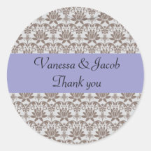 Personalised paisley damask stickers