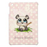 Personalised panda pink polkadots ipad mini case