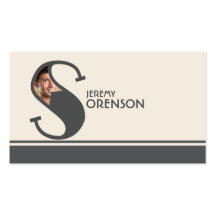 Personalised Photo Initial Letter S Monogram Business Card Template