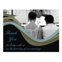 Personalised photo wedding thank you cards postcard
