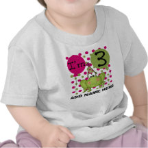 Personalised Pink Frog 3rd Birthday Tshirt