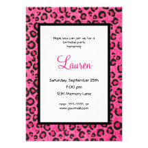 Personalised Pink Leopard 21st Birthday Invitation