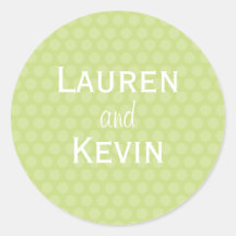 Personalised Polka Dot Wedding Seal Round Sticker