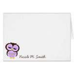 Personalised Purple Owl Notecards