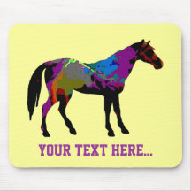 Personalised Race Horse On Yellow Mousepads
