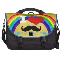 Personalised Rainbow I Heart Moustache