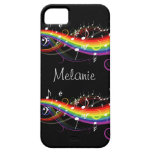Personalised Rainbow White Music Notes Iphone 5