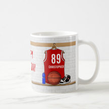 Personalised Red Basketball Jersey Mug