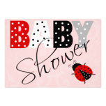 Personalised Red Ladybug Baby Shower Invitation