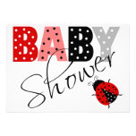 Personalised Red Ladybug Baby Shower Invitation