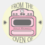 Personalised Retro Pink Oven Sticker