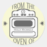Personalised Retro White  Oven Sticker