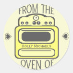 Personalised Retro Yellow Oven Sticker