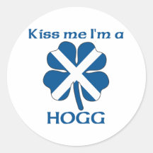 Personalised Scottish Kiss Me I'm Hogg Round Stickers