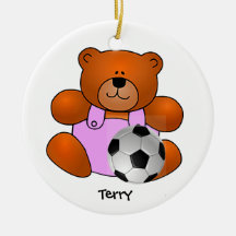 Personalised Soccer Teddy Bear Ornament