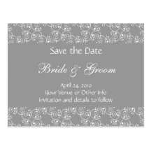 Personalised Spiral Swirls Save the Date Postcard