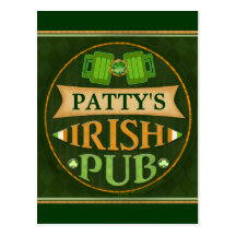 Personalised St. Patrick's Day Irish Pub Postcard