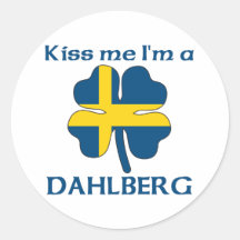 Personalised Swedish Kiss Me I'm Dahlberg Round Sticker