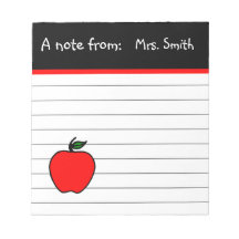 Personalised Teacher's Apple Notepad