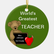 Personalised Teacher's Bear Ornament