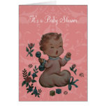 Personalised Vintage Antique Look Cry Baby Shower Greeting Cards