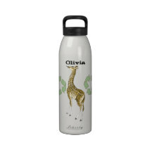 Personalised Vintage Giraffe Recycle Sign Water Bottles
