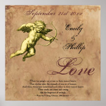 Personalised Vintage Grunge Cupid Love Posters