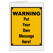 Personalised Warning Sign Greeting Card