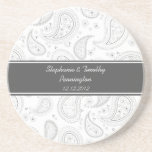 Personalised wedding favour paisley coaster
