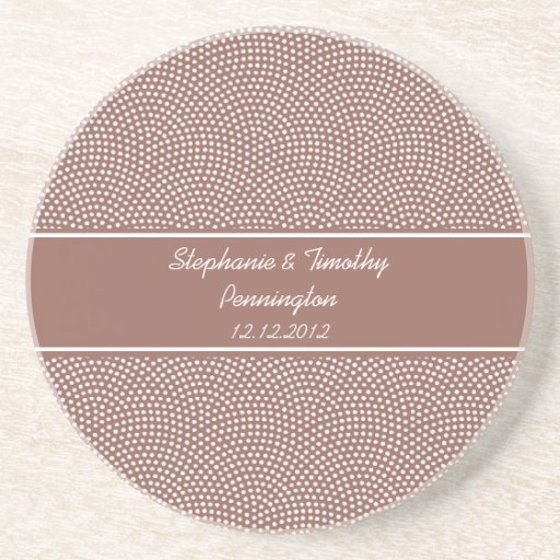 Personalised wedding favour polkadots coaster