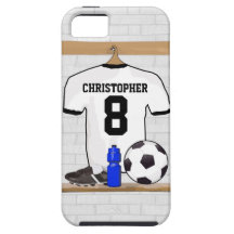 Personalised white and black football soccer Jerse iPhone 5 Covers