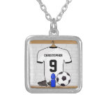 Personalised white and black football soccer Jerse Custom Jewelry