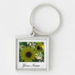 Personalised Wild Sunflowers Key Chain