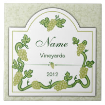 Personalised Wine Large Tile Trivet