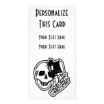 PERSONALIZE Skull Top Hat Gentleman B&W Picture Card