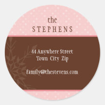PERSONALIZED ADDRESS LABEL :: magical snowflake 1 Round Stickers
