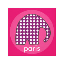 Personalized Baby Elephant [purple+pink] Canvas Prints