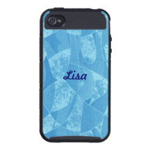 Personalized Blue Stain Glass iPhone 4 Case