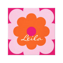 Personalized Flower [orange+pink] Canvas Prints