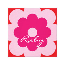 Personalized Flower [pink+red] Gallery Wrapped Canvas