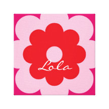 Personalized Flower [red+pink] Canvas Print