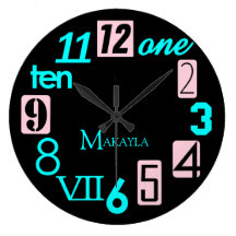 Personalized Funky Numbra Square Wall Clocks