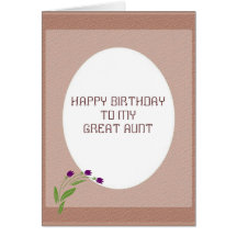 Personalized Happy Birthday To My Great  Aunt Card